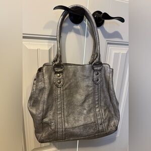 Frye Melissa Ice Gray Shoulder Tote Bag Purse